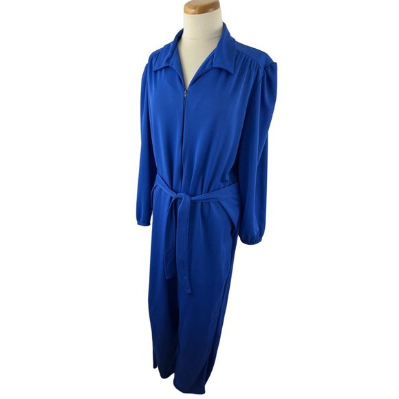 Vintage Improved Living XL Polyester Jumpsuit Wrap Waist Mod Disco Zip Front - Picture 4 of 10